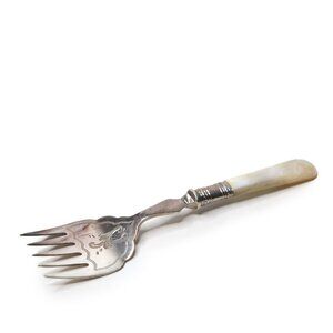 Antique Silver & Mother of Pearl Fish Sardine Fork Hallmarked  Edwardian Style